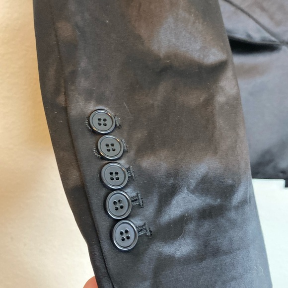 BCBGMaxAzria Black Shiny Blazer Jacket, Size Small - Picture 3 of 8